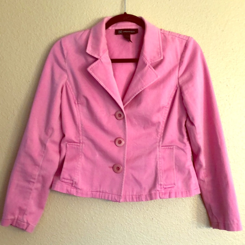Pink cotton stretch blazer